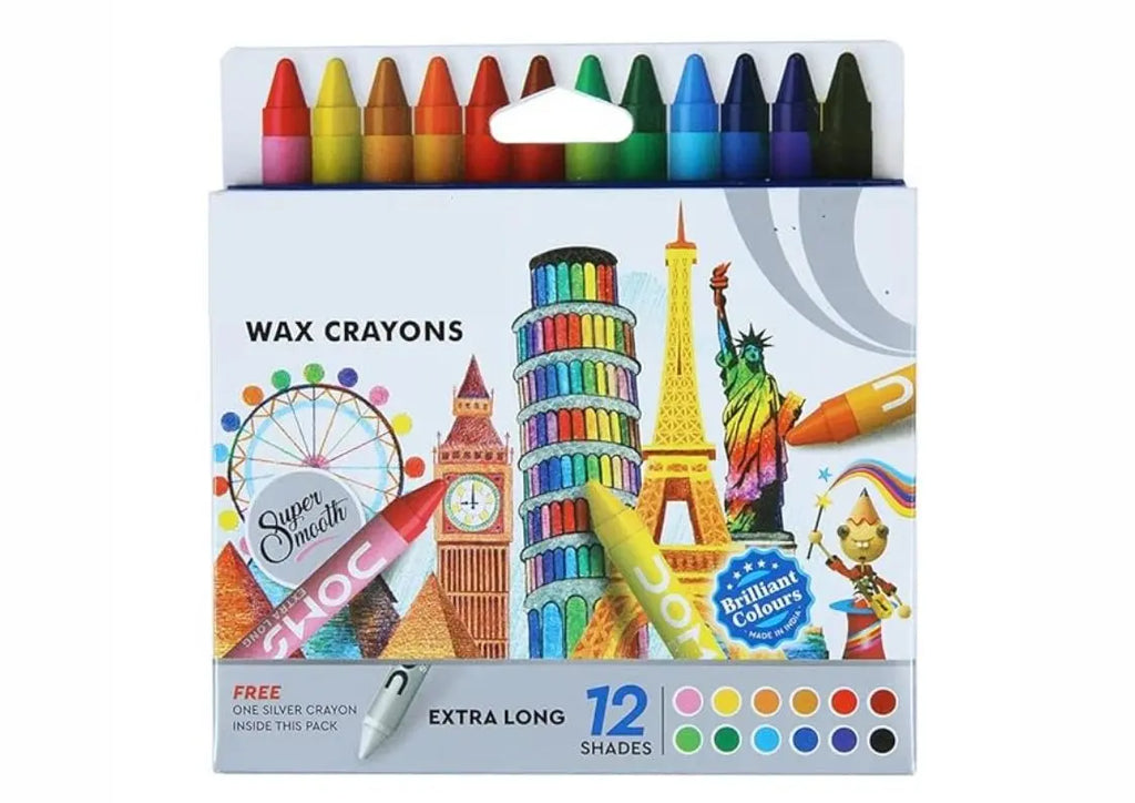 13 Colour Wax Crayons for Kids | Smooth Non-Toxic Colouring Crayons | Art & Craft Supplies for Children