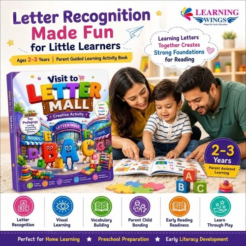 Learning Wings Visit to Letter Mall Creative Activity Book, Ages 2-3 Years, Letter Recognition, Early Literacy (Learning Wings Story Books)