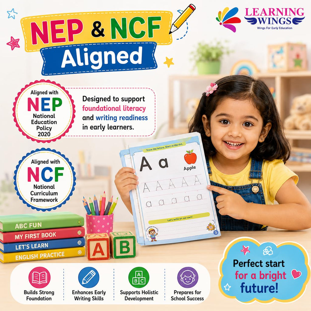 Learning Wings Write & Learn Letters Book for Kids 3-5 Years | Alphabet Tracing Workbook | Letter Recognition & Writing Practice | Easy-to-Trace Preschool Learning Book