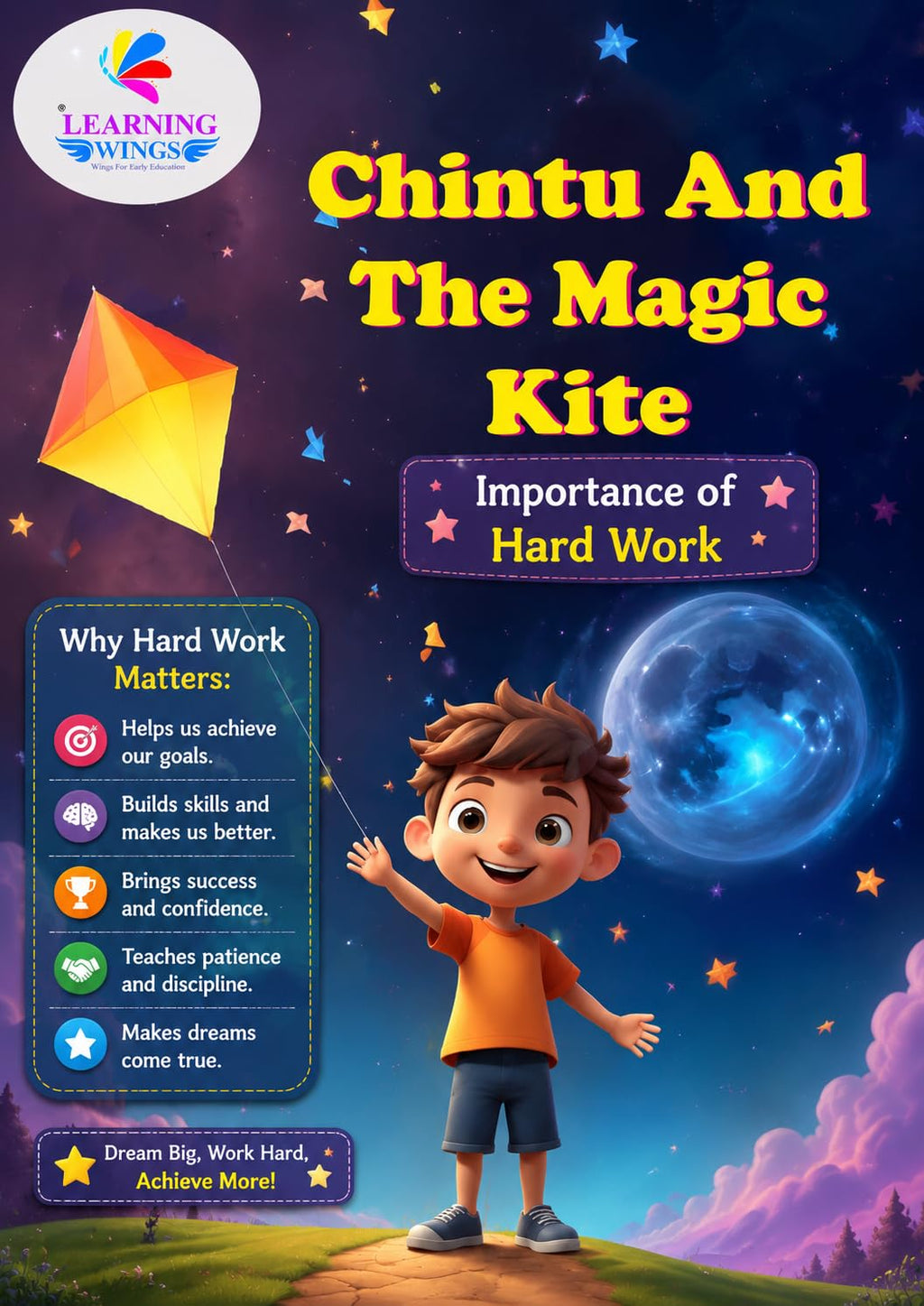 Children's Story Books Set of 5, Chintu and The Magic Kite, True Friends, Emily and Long Hair Tale
