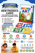 Phonics Ludo Game for Kids 3-7 Years | Learn Phonics, Letter Sounds, Blending, Reading & Vocabulary Through Play | Educational Board Game | Screen-Free Learning Toy