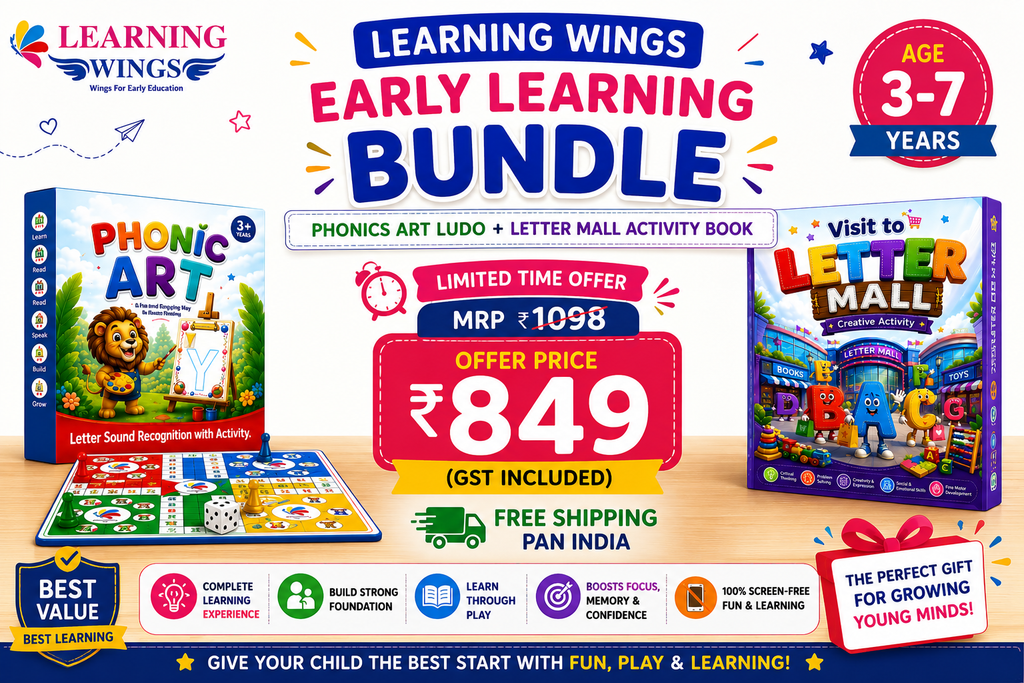 Phonics Starter Pack | Phonics Ludo + Letter Mall Activity Book | Learn Letters Through Play | Ages 2-7 Years