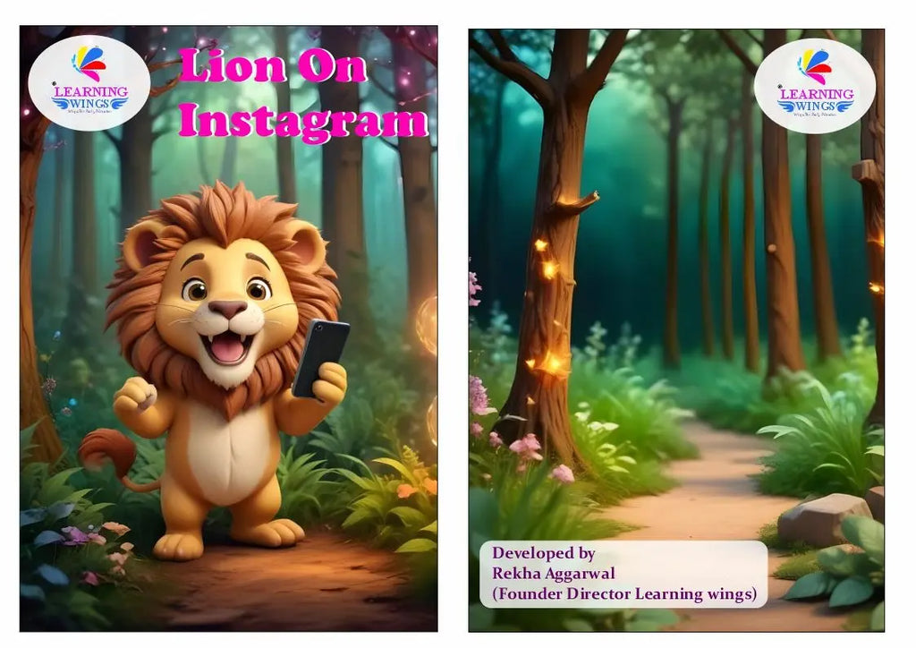 Learning Wings Lion on Instagram Story Book | Original Children's Story by Rekha Aggarwal | A5 Story Book for Kids 2–8 Years