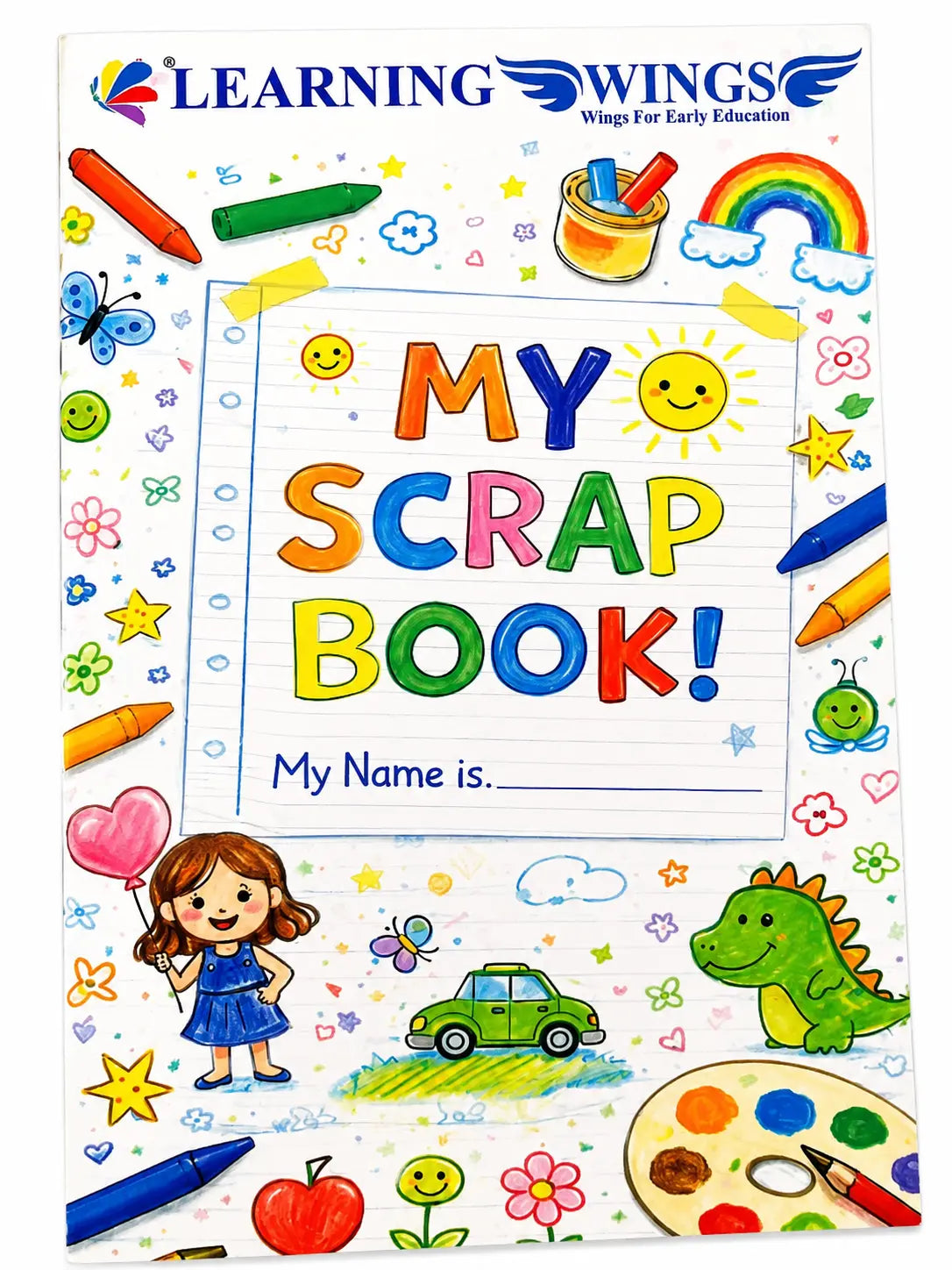 Learning Wings My Scrap Book A4 for Kids | Creative Drawing, Craft & Scrapbook Activity Book | School Project & Art Book for Children