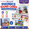 Learning Wings Jumbo Phonics Sound Cards (A4 Size) | 26 Alphabet Sound Activity Cards for Kids | Preschool Learning Flash Cards | Age 2–6 Years