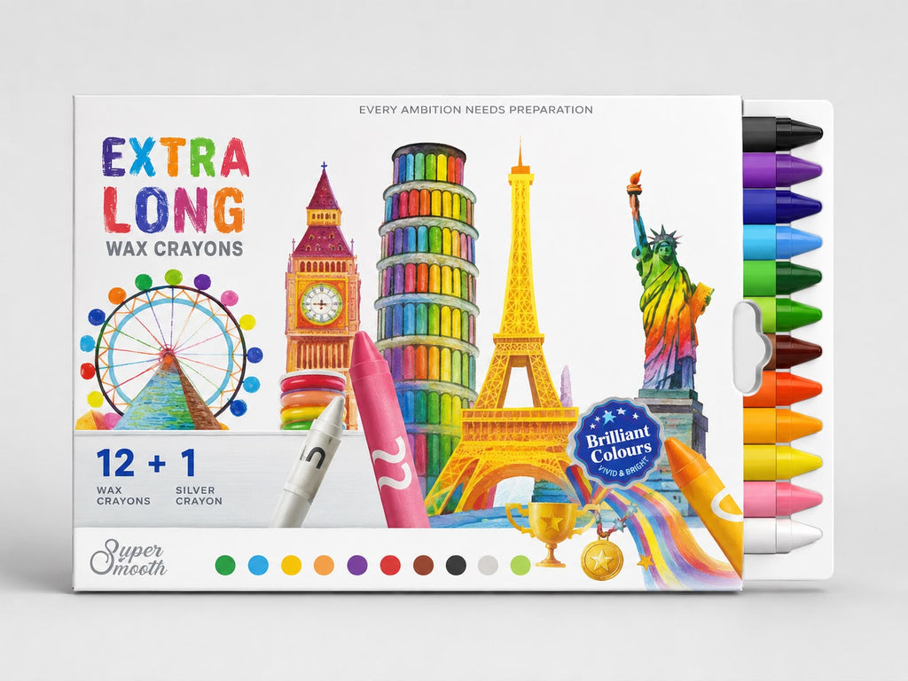 Let's Colour! Kids Creative Combo – Colouring Book (A4, 12 Pages) + Story Book (A5) + 13 Crayons | Organic & Screen-Free | Age 2–8 Years